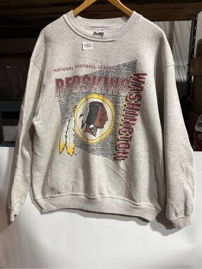 #4365-Washington Redskins Crewneck Sweatshirt - Light Gray
